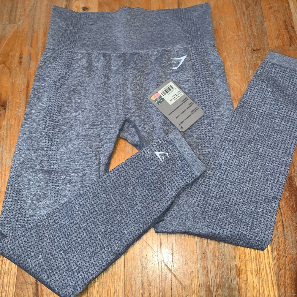 GYMSHARK VITAL SEAMLESS LEGGINGS- STEEL BLUE (NWT)